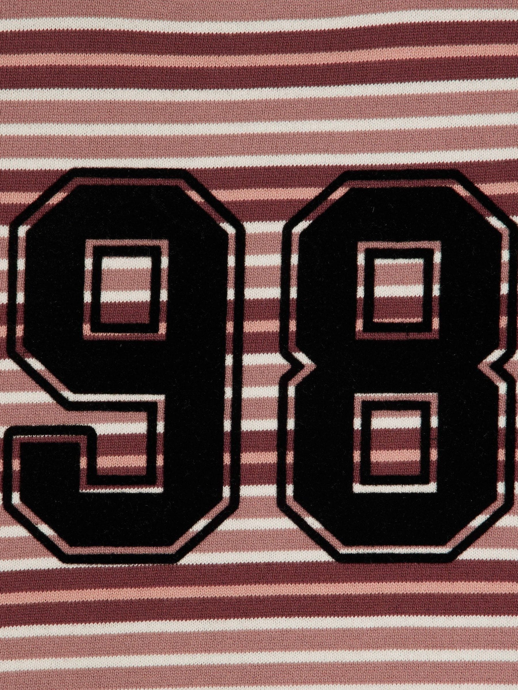 Dsiney Kidz - River Island Pink Stripe Number Boxy Fit Crop T-Shirt image 4