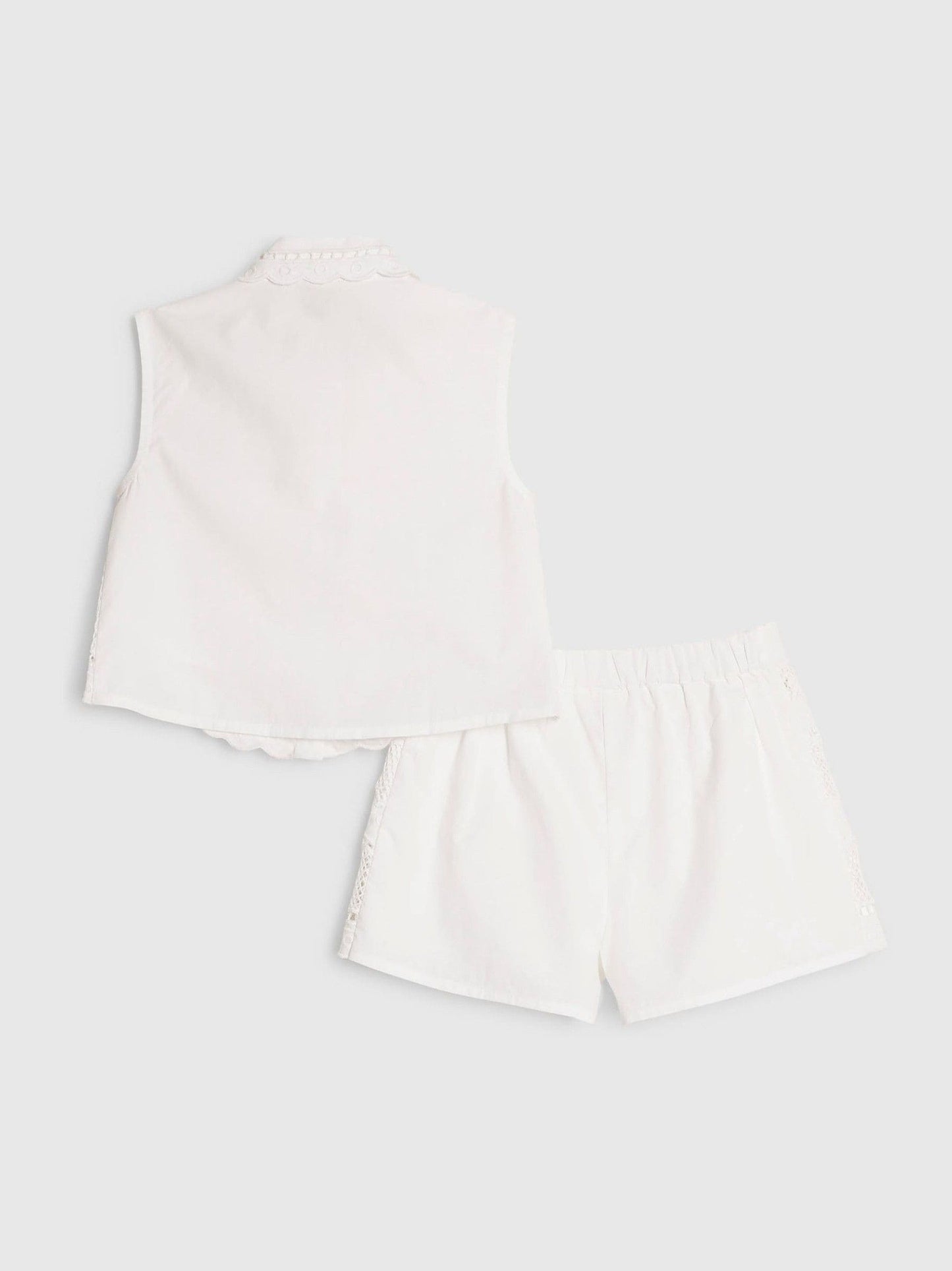 River Island White Palm Waistcoat Shirt & Shorts Set image 2