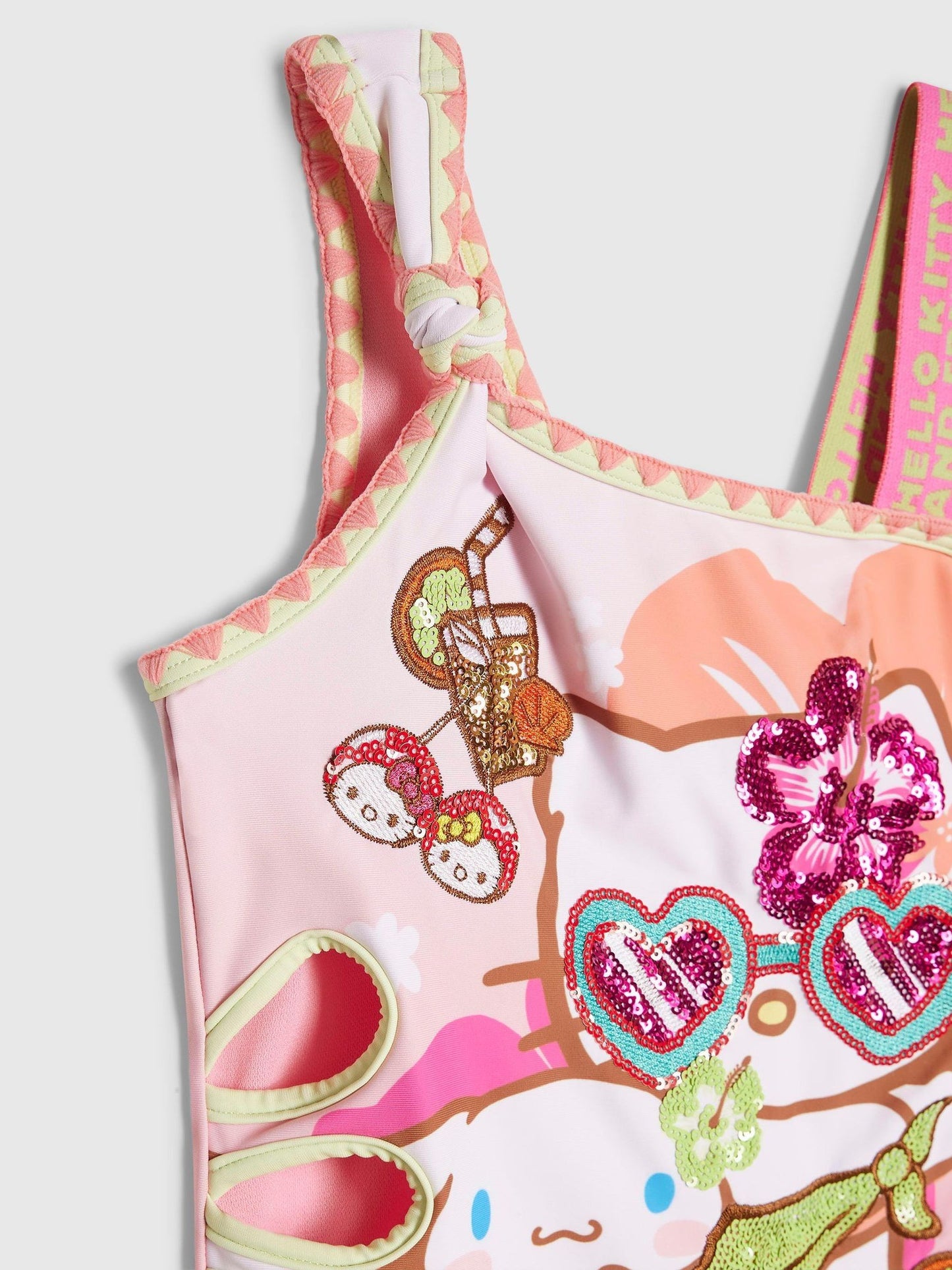 Dsiney Kidz - River Island Pink Hello Kitty Asymmetric Swimsuit image 4