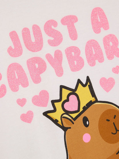 Dsiney Kidz - River Island White Capybara Queen Boyfriend T-Shirt image 3