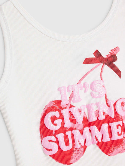 Dsiney Kidz - River Island White Its Giving Summer Tank Top image 4