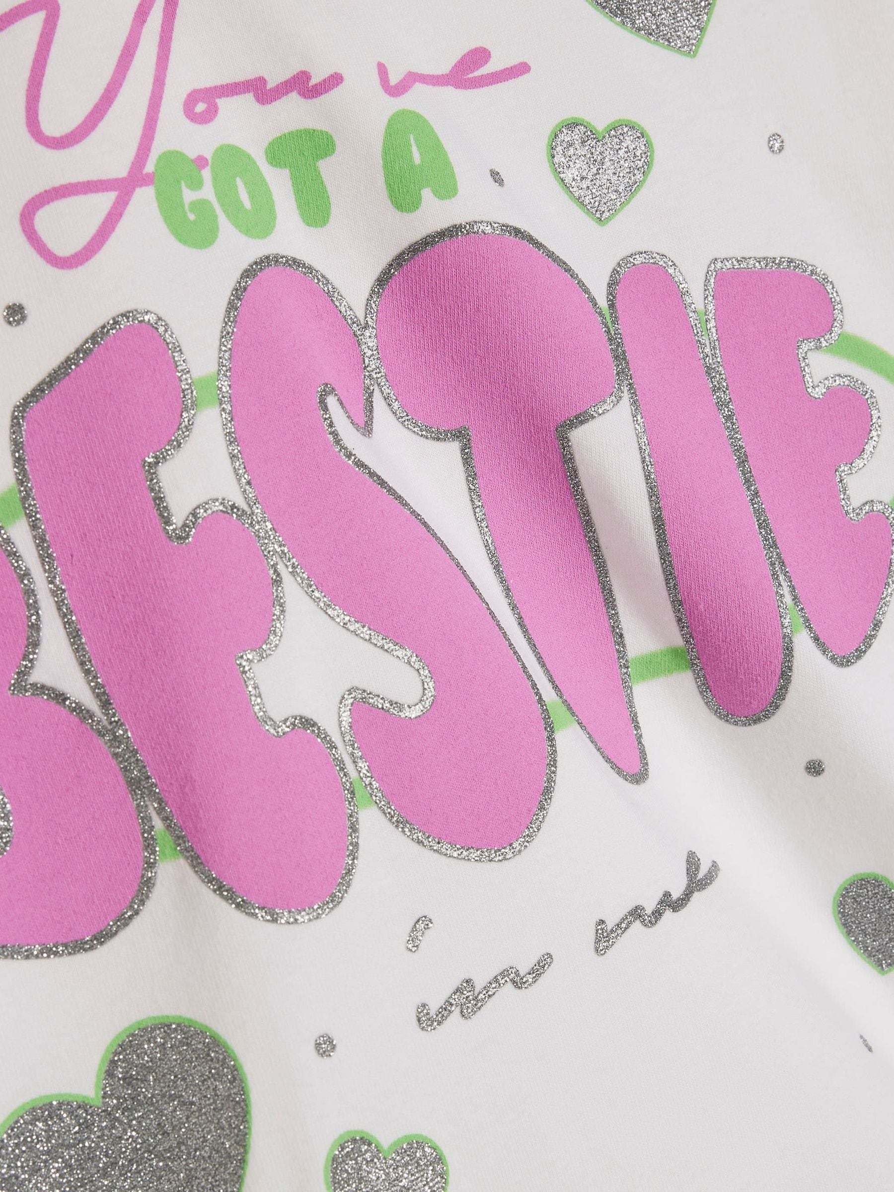 Dsiney Kidz - River Island Pink You Got a Bestie T-Shirt image 4