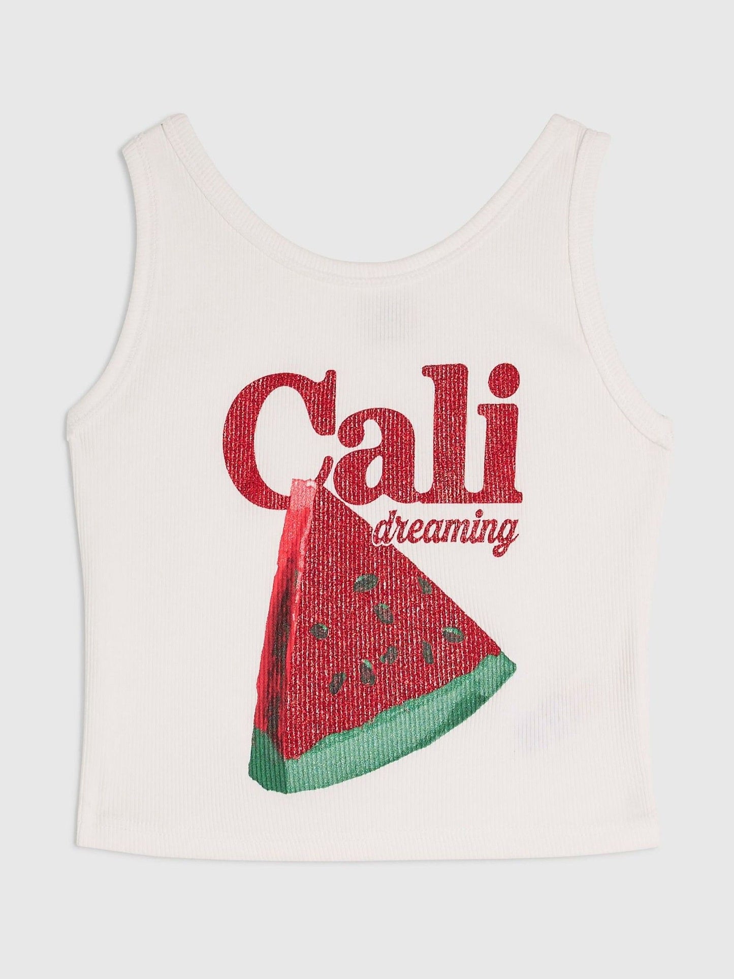 Dsiney Kidz - River Island White Glitter Strawberry Tank Top image 1