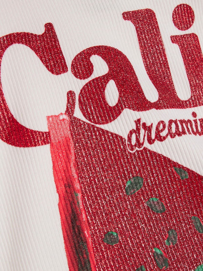 Dsiney Kidz - River Island White Glitter Strawberry Tank Top image 4