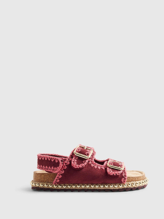River Island Red Whipstitch Footbed Sandals image 1