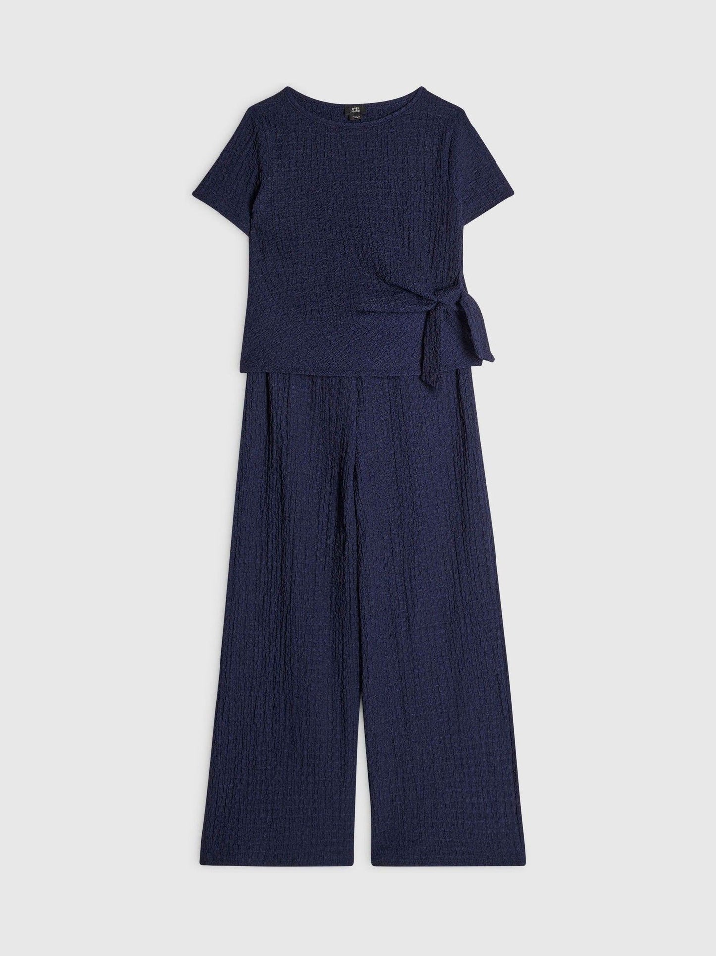 Dsiney Kidz - River Island Dark Blue Stripe Textured Tie Top & Short Set image 3