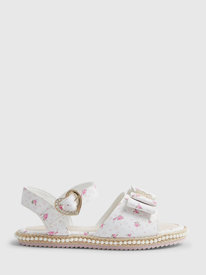 River Island White Ditsy Monogramme Sandals image 1