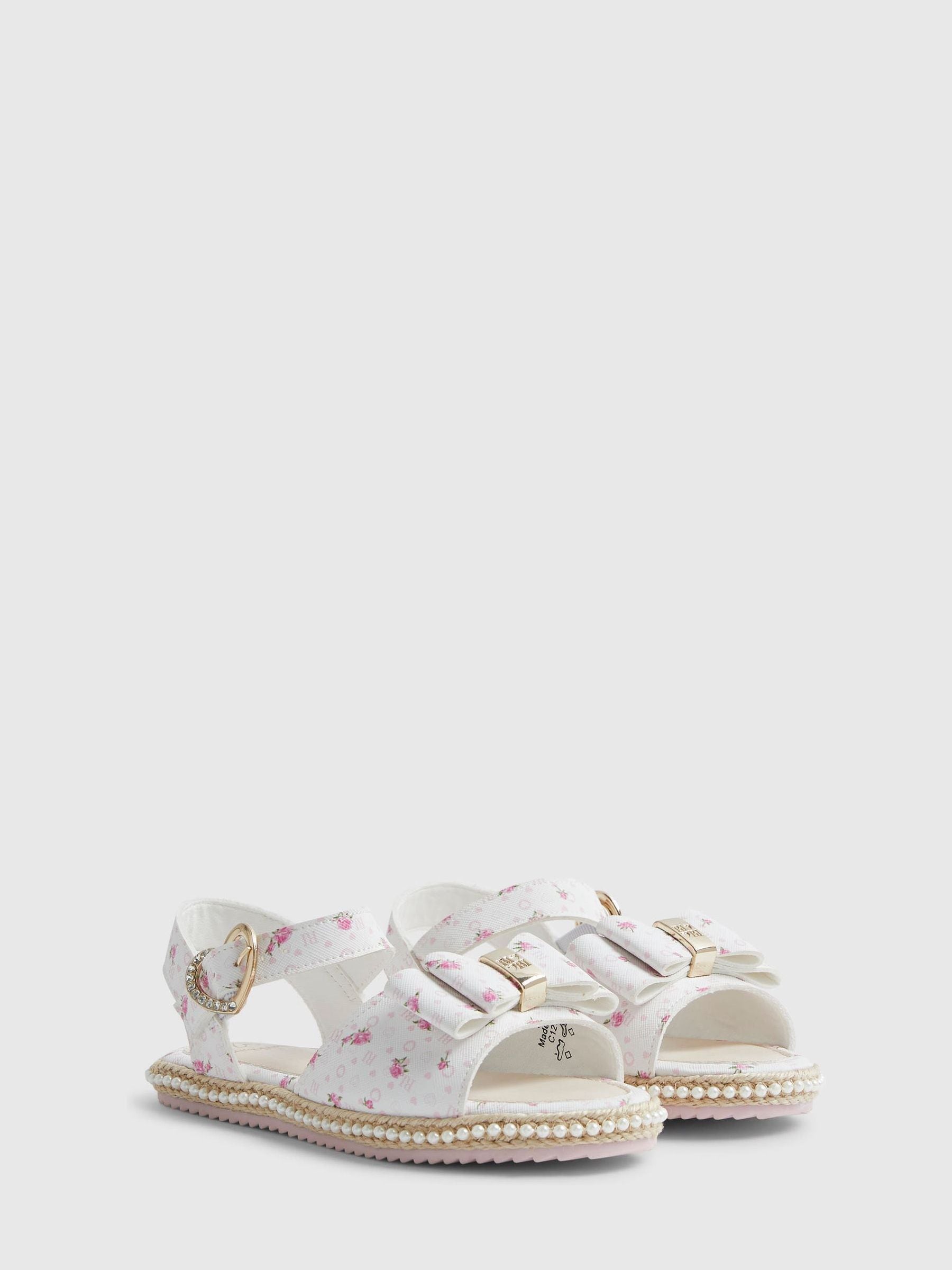 River Island White Ditsy Monogramme Sandals image 2