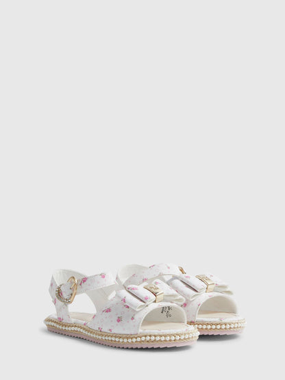 River Island White Ditsy Monogramme Sandals image 2