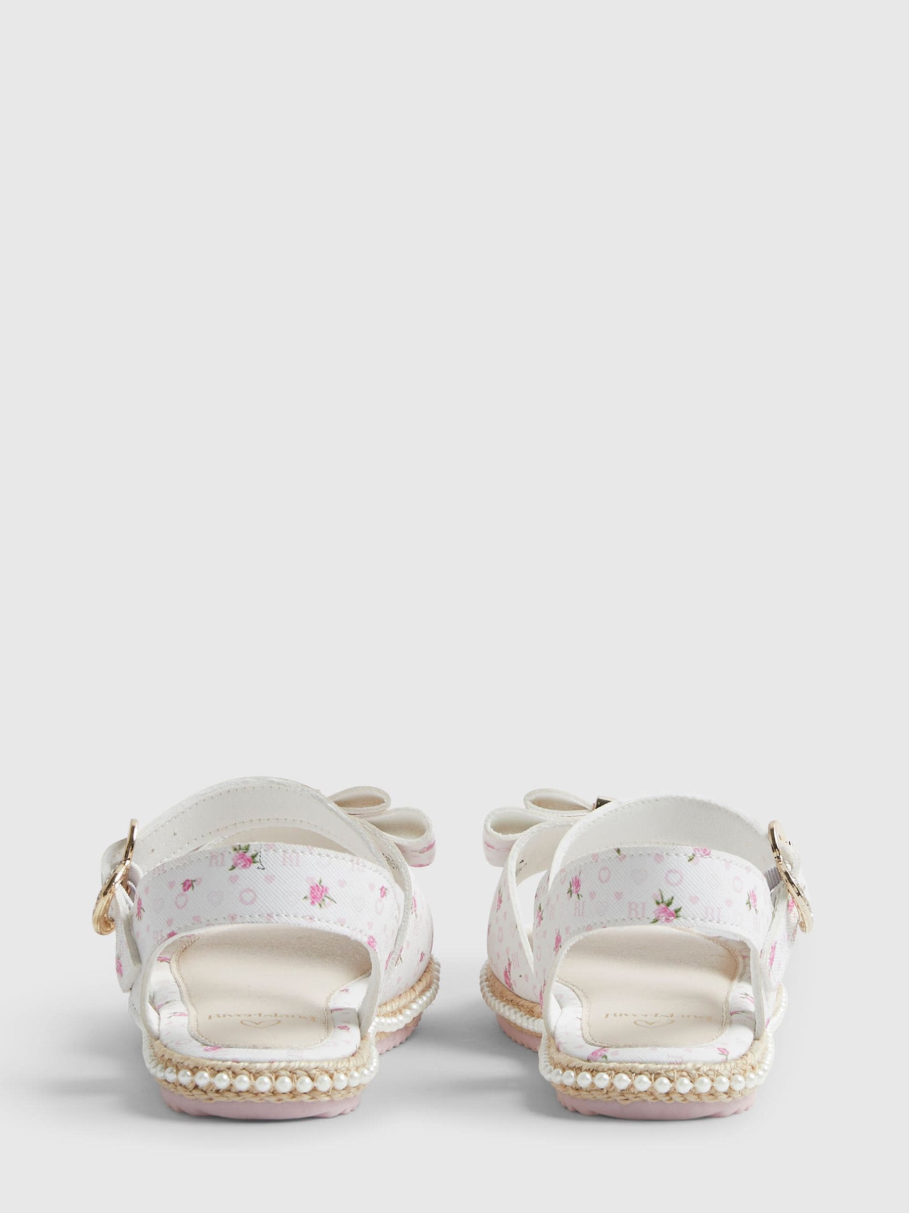 River Island White Ditsy Monogramme Sandals image 3
