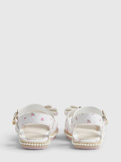 River Island White Ditsy Monogramme Sandals image 3