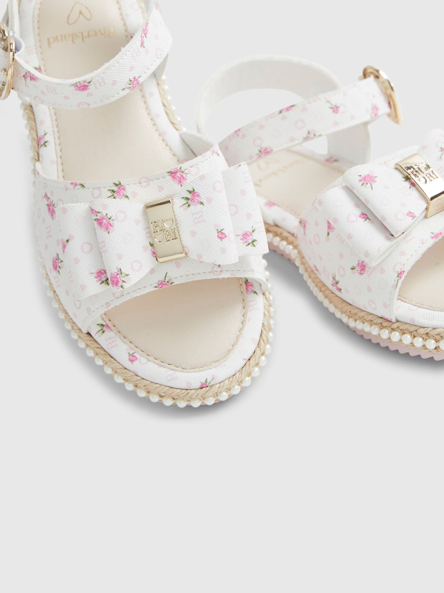 River Island White Ditsy Monogramme Sandals image 5