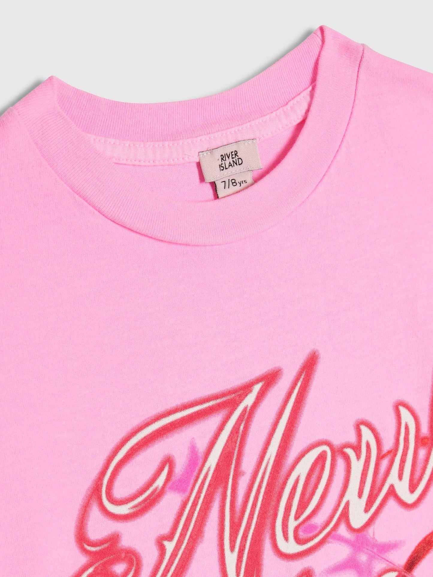 Dsiney Kidz - River Island Pink Cherry Airbrush Neon T-Shirt image 3