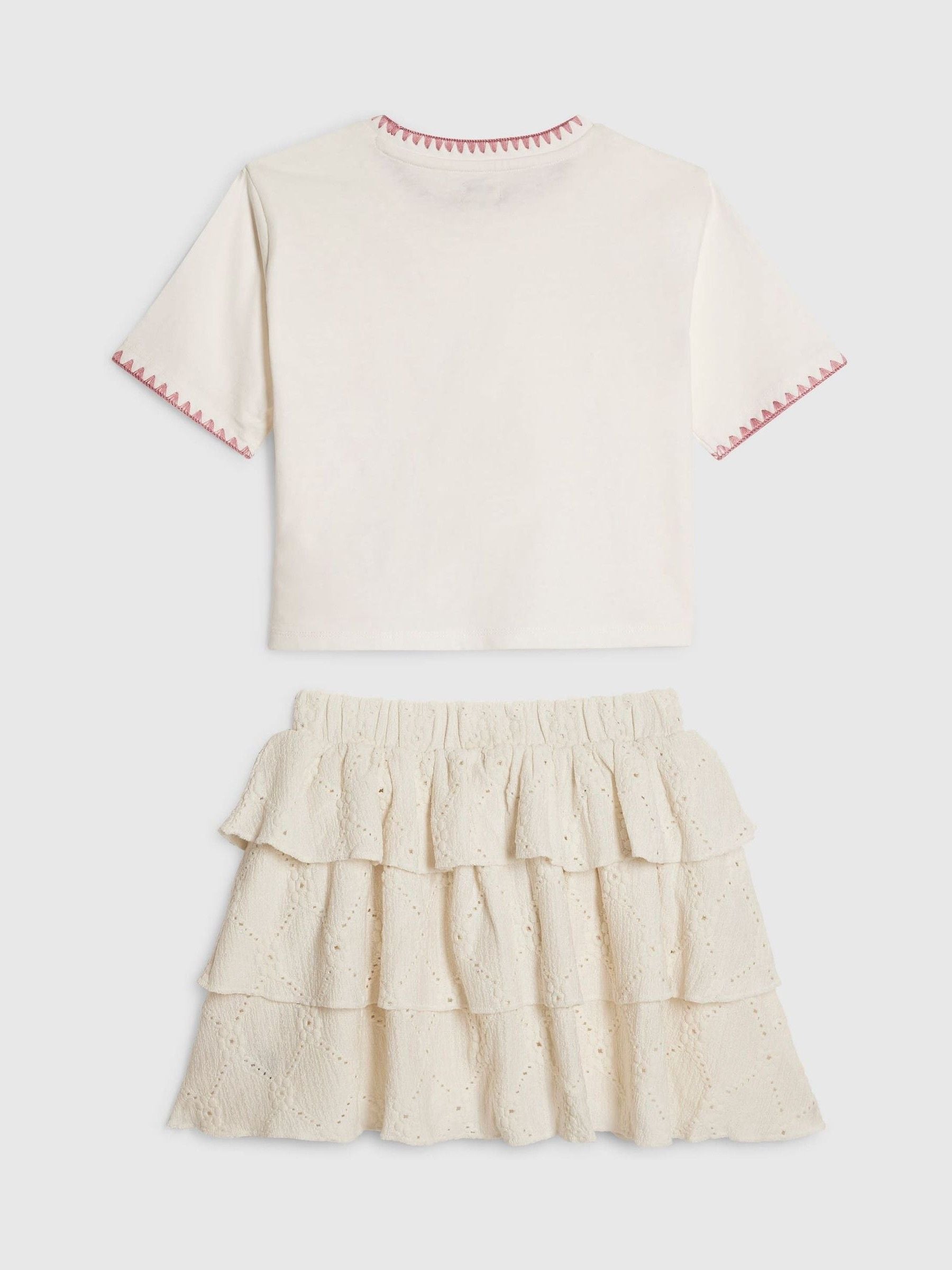 Dsiney Kidz - River Island Cream Crochet Shirt & Rara Skirt Set image 2
