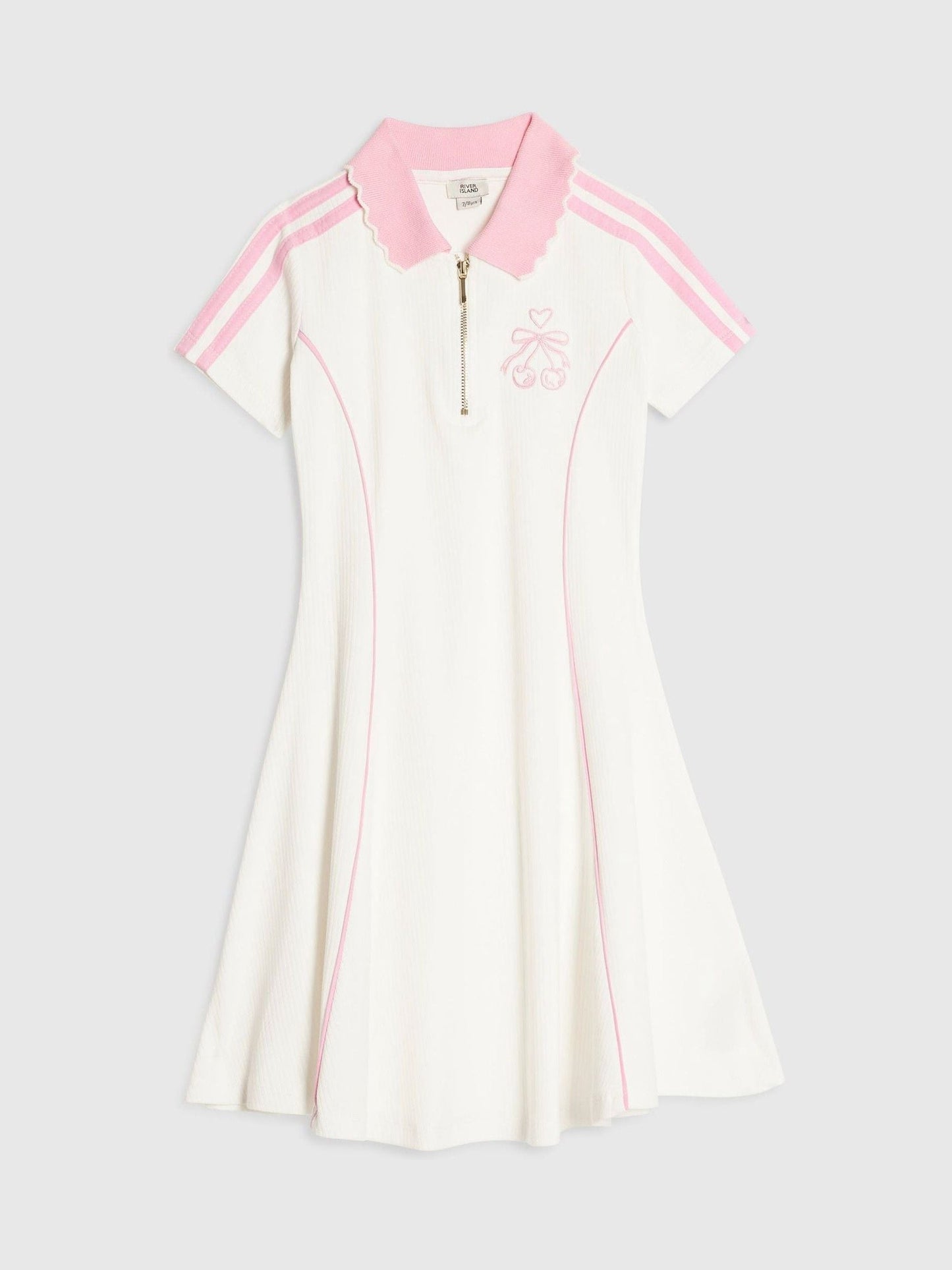Dsiney Kidz - River Island Cream Polo Collar Jersey Dress image 1