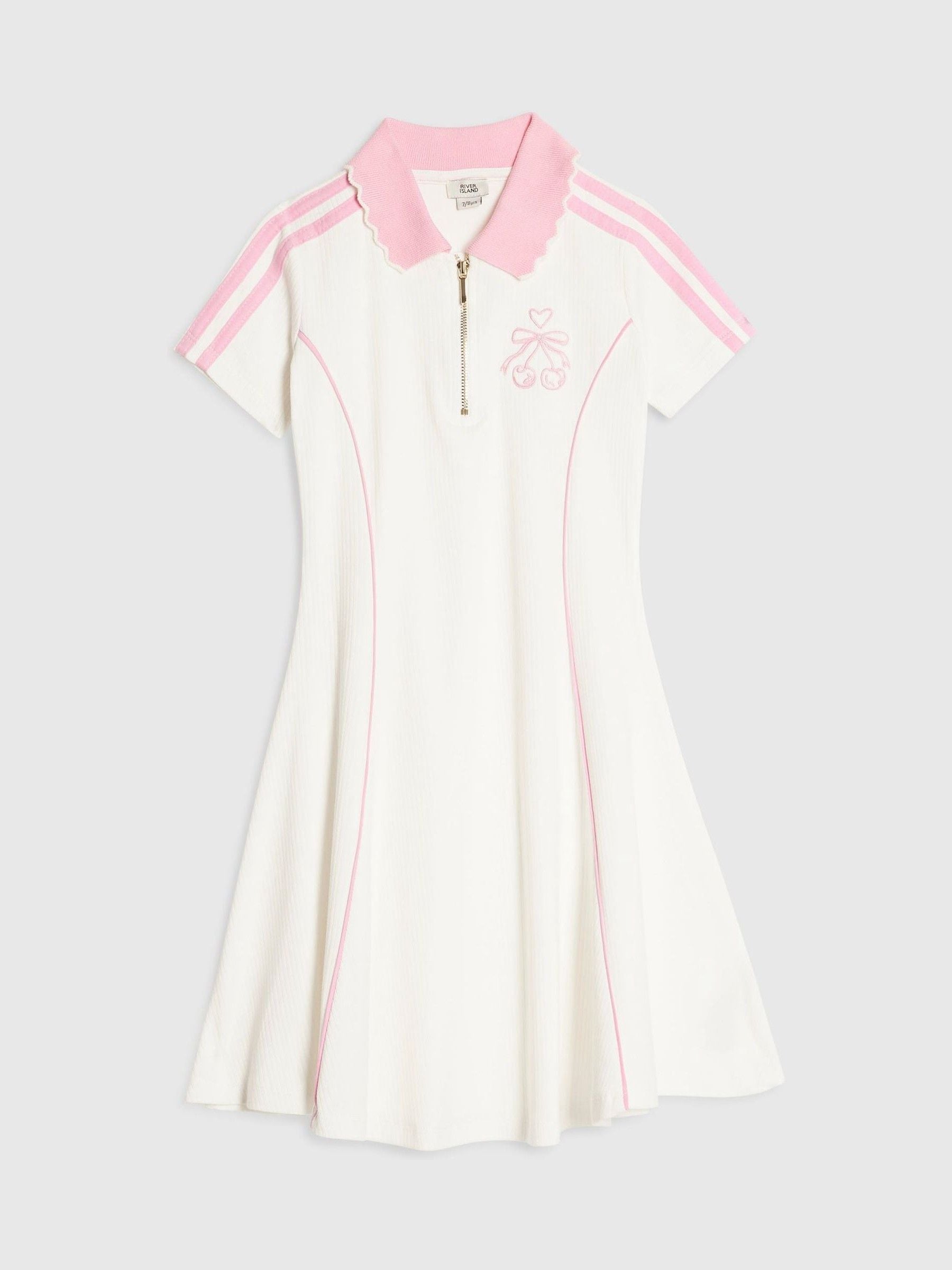Dsiney Kidz - River Island Cream Polo Collar Jersey Dress image 1