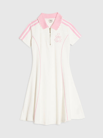 Dsiney Kidz - River Island Cream Polo Collar Jersey Dress image 1