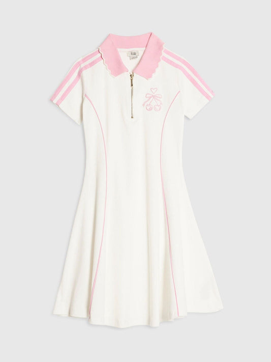 Dsiney Kidz - River Island Cream Polo Collar Jersey Dress image 1