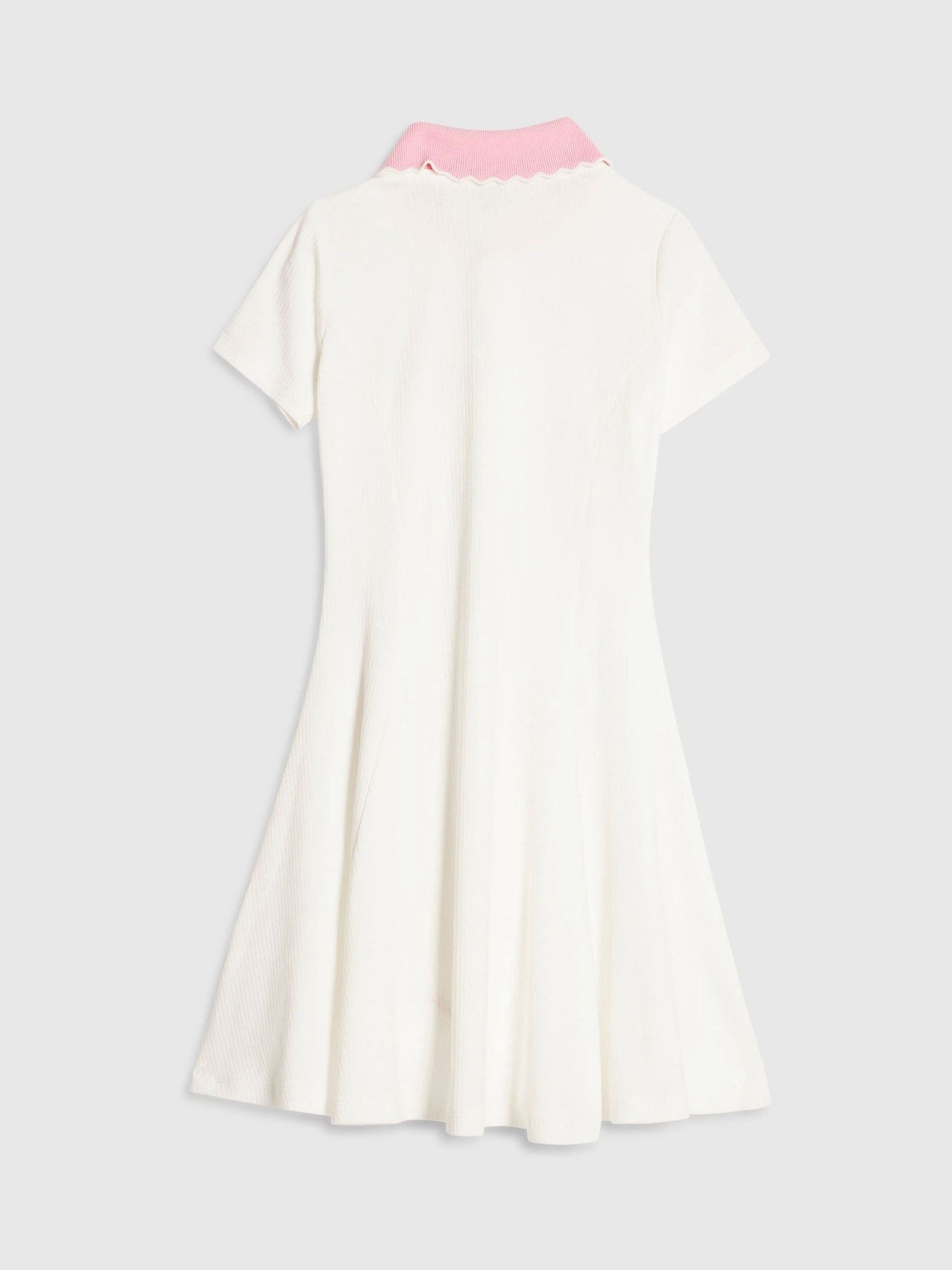 Dsiney Kidz - River Island Cream Polo Collar Jersey Dress image 2