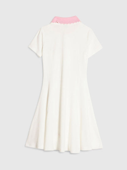 Dsiney Kidz - River Island Cream Polo Collar Jersey Dress image 2
