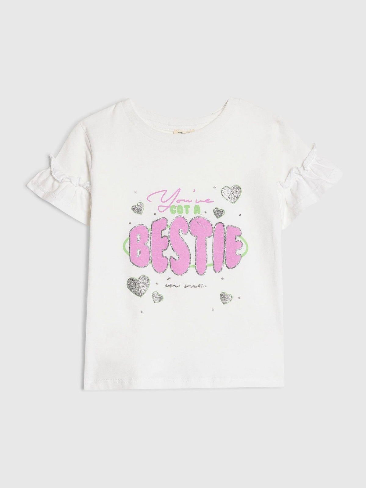 Dsiney Kidz - River Island White Got a Bestie T-Shirt image 1