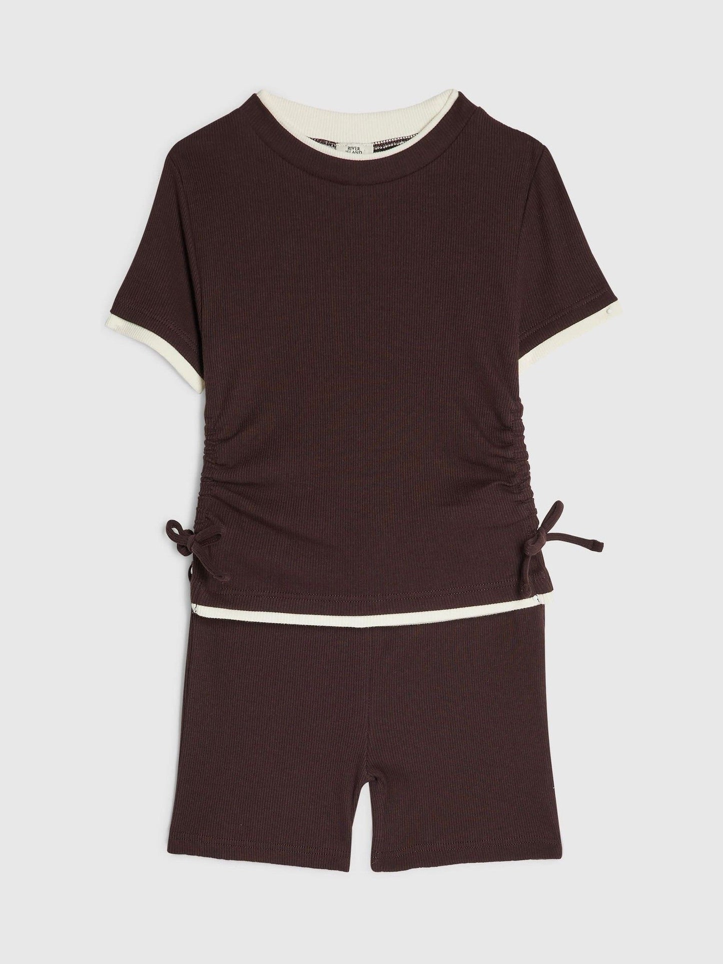 Dsiney Kidz - River Island Brown Ruched Top & Shorts Set image 1