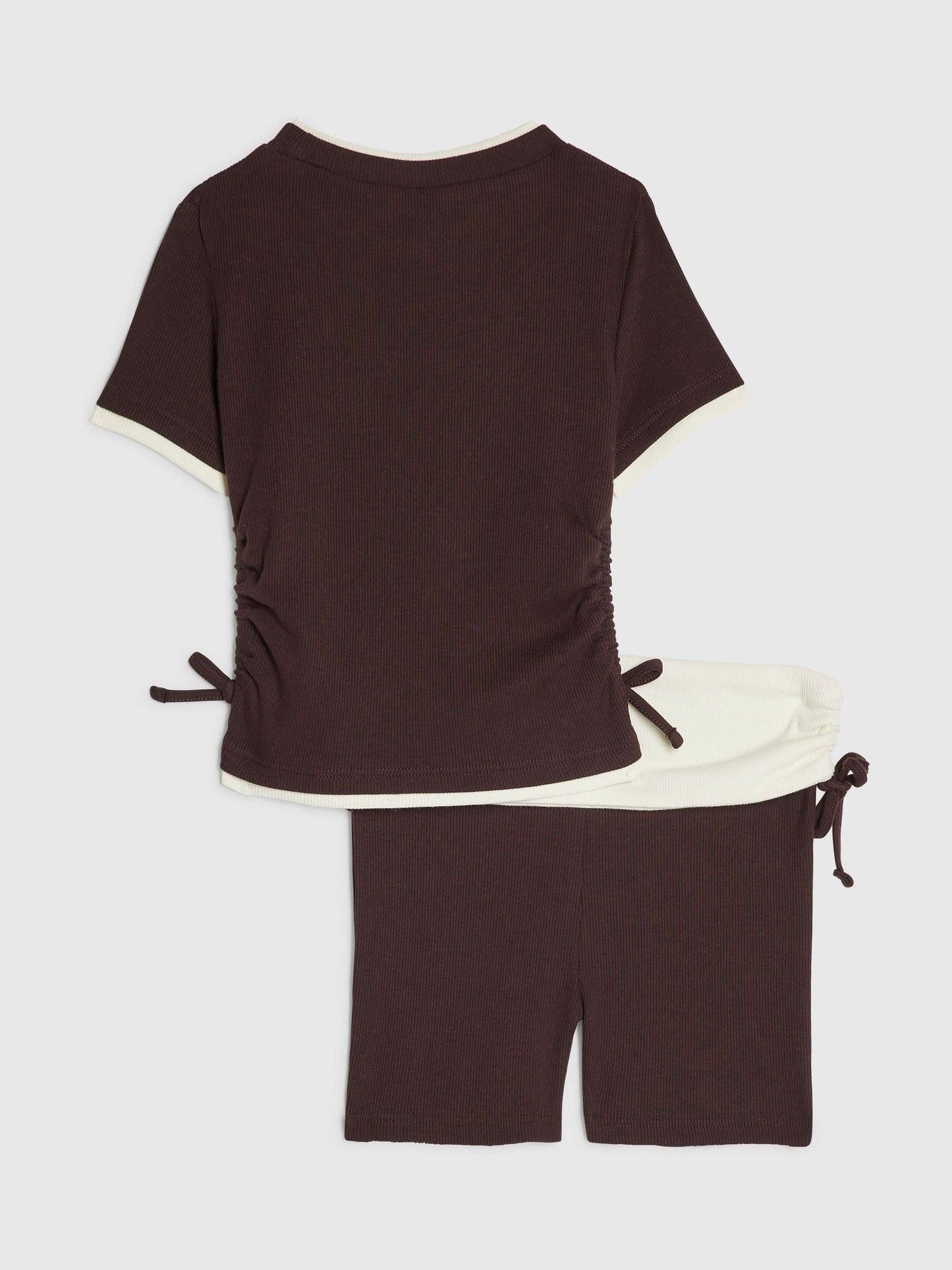 Dsiney Kidz - River Island Brown Ruched Top & Shorts Set image 3