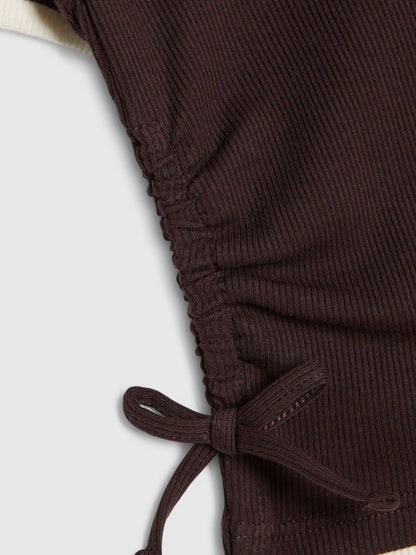 Dsiney Kidz - River Island Brown Ruched Top & Shorts Set image 4