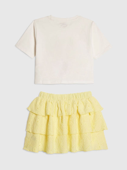 Dsiney Kidz - River Island Yellow Floral T-Shirt & Rara Skirt Set image 2