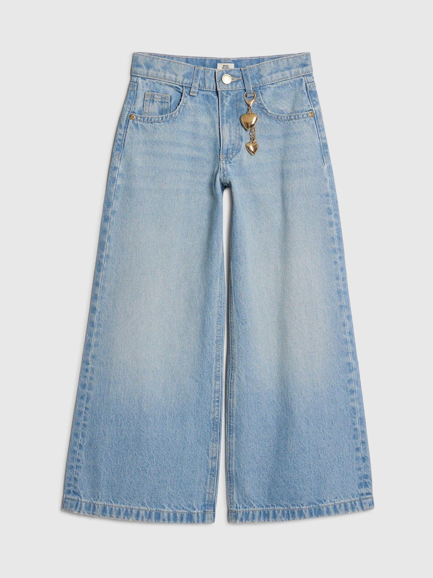 Dsiney Kidz - River Island Blue Wide Fit Jeans With Key Charm image 1