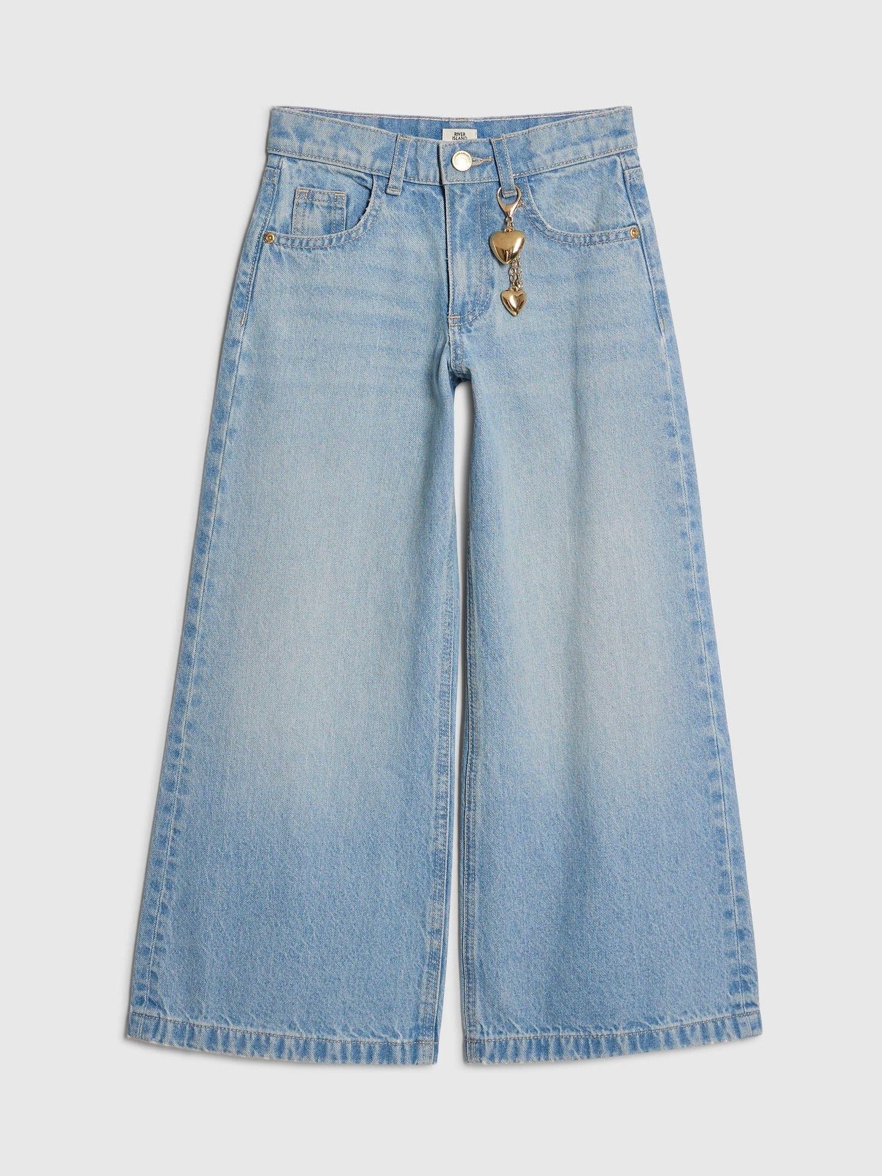 Dsiney Kidz - River Island Blue Wide Fit Jeans With Key Charm image 1