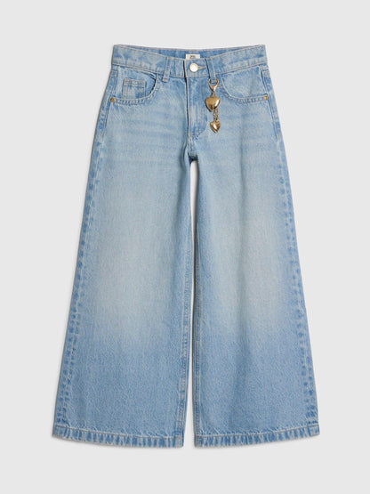 Dsiney Kidz - River Island Blue Wide Fit Jeans With Key Charm image 1