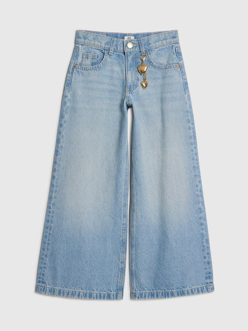 Dsiney Kidz - River Island Blue Wide Fit Jeans With Key Charm image 1