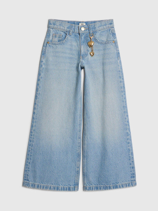 Dsiney Kidz - River Island Blue Wide Fit Jeans With Key Charm image 1