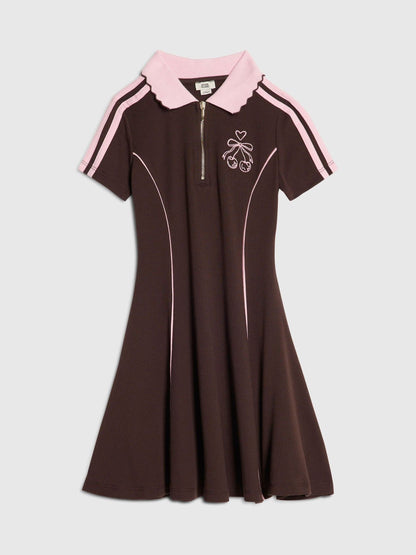 Dsiney Kidz - River Island Brown Polo Collar Jersey Dress image 1