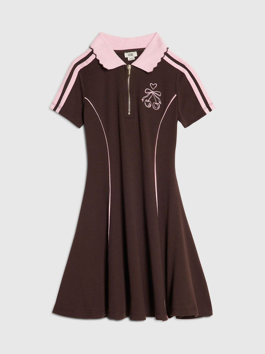 Dsiney Kidz - River Island Brown Polo Collar Jersey Dress image 1