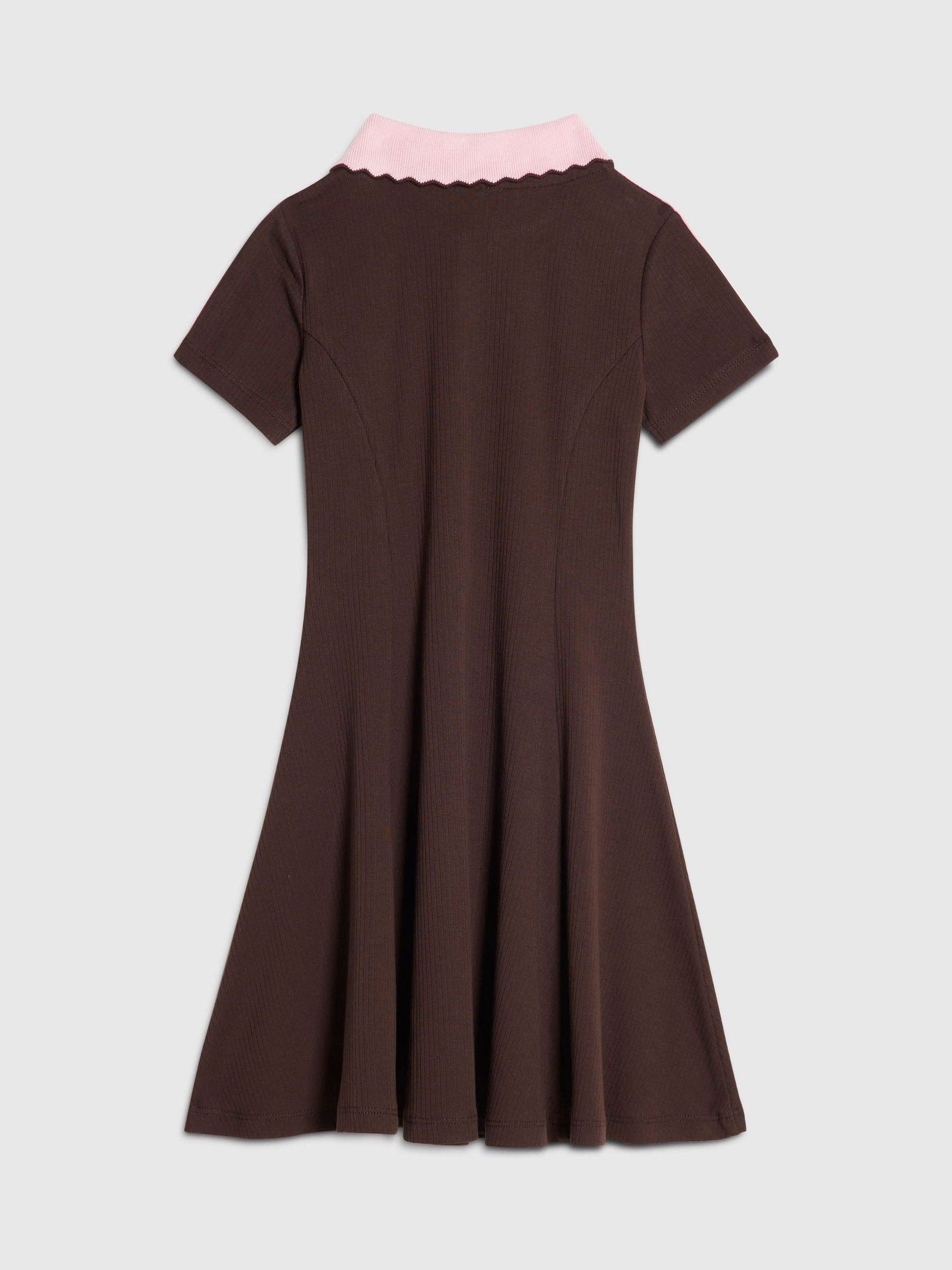 Dsiney Kidz - River Island Brown Polo Collar Jersey Dress image 2