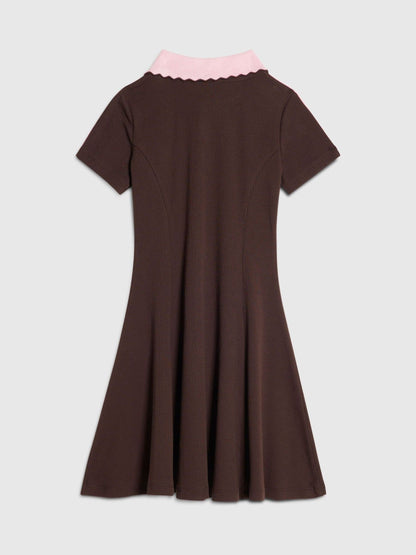 Dsiney Kidz - River Island Brown Polo Collar Jersey Dress image 2