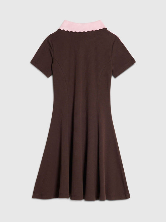 Dsiney Kidz - River Island Brown Polo Collar Jersey Dress image 2