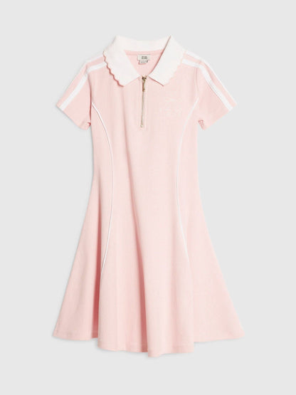 Dsiney Kidz - River Island Pink Polo Collar Jersey Dress image 1