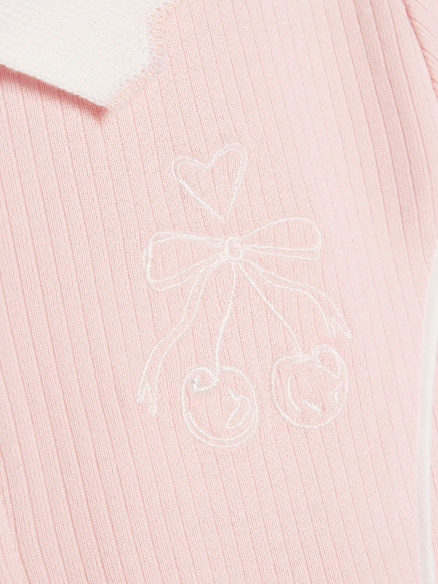 Dsiney Kidz - River Island Pink Polo Collar Jersey Dress image 4