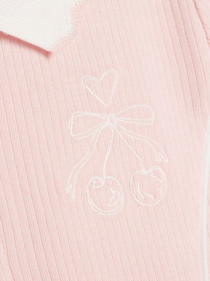 Dsiney Kidz - River Island Pink Polo Collar Jersey Dress image 4