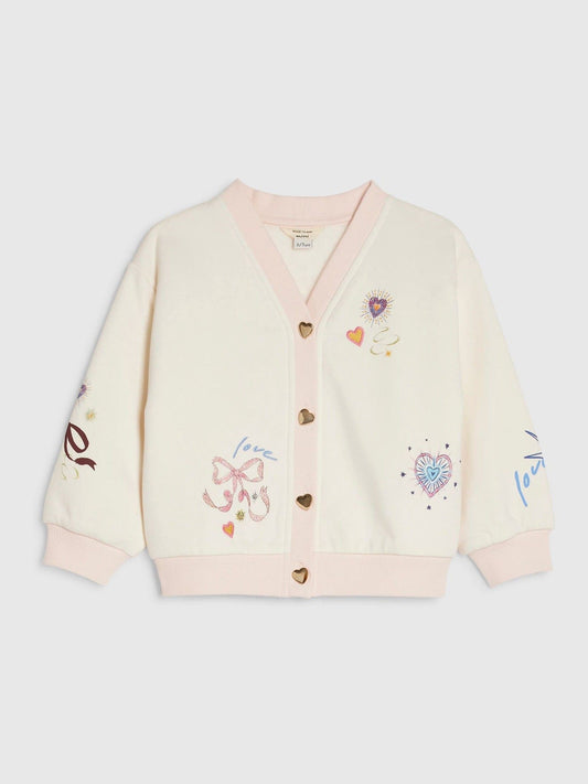 River Island Cream Bow Embroidered Cardigan - image 1