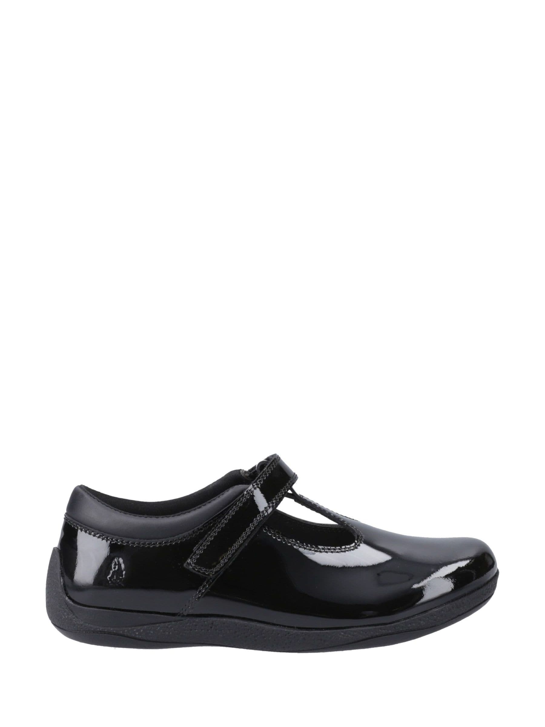 Hush Puppies Black Caitlin T-Bar Patent Junior School Shoes image 1