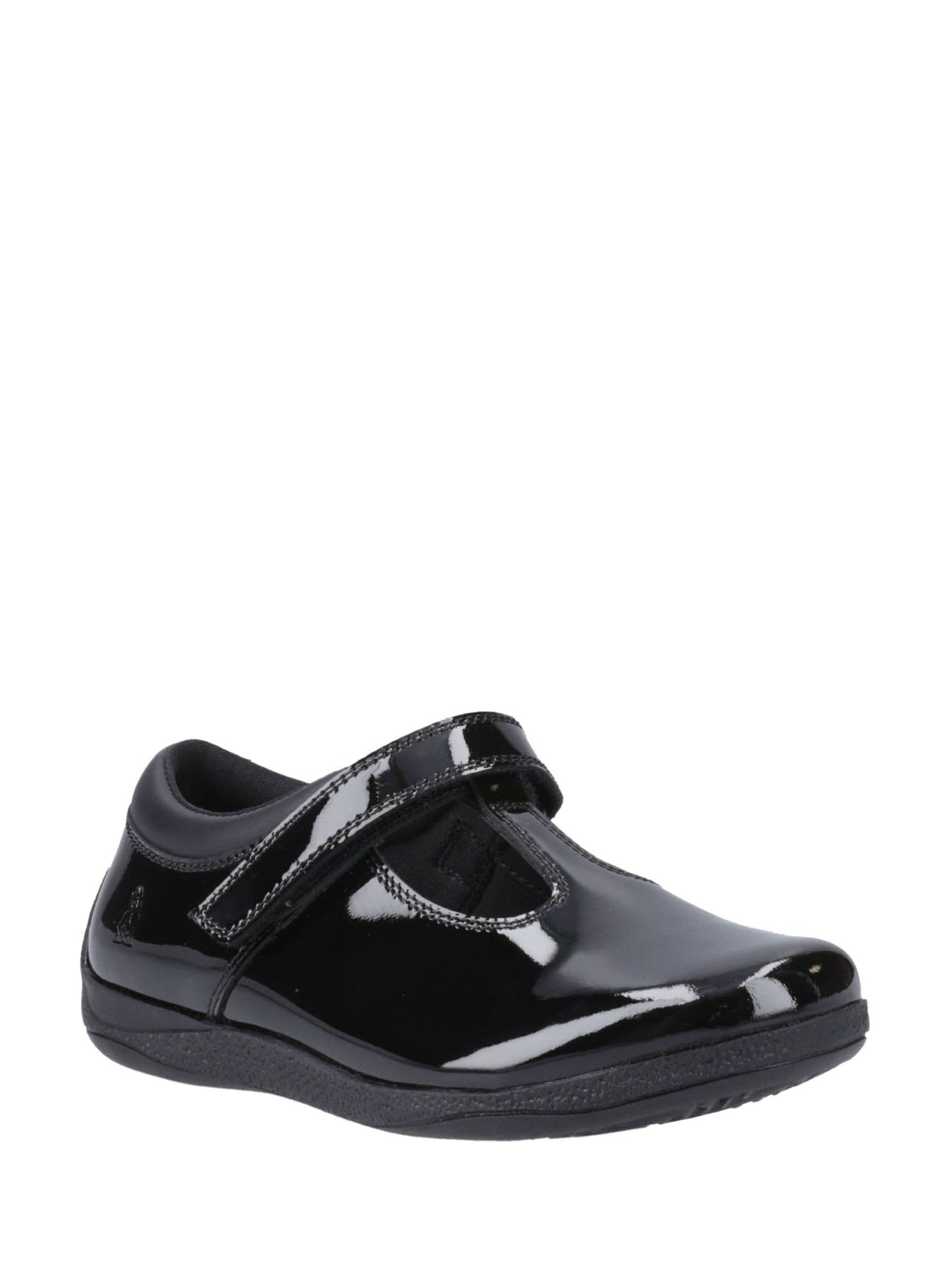 Hush Puppies Black Caitlin T-Bar Patent Junior School Shoes image 2