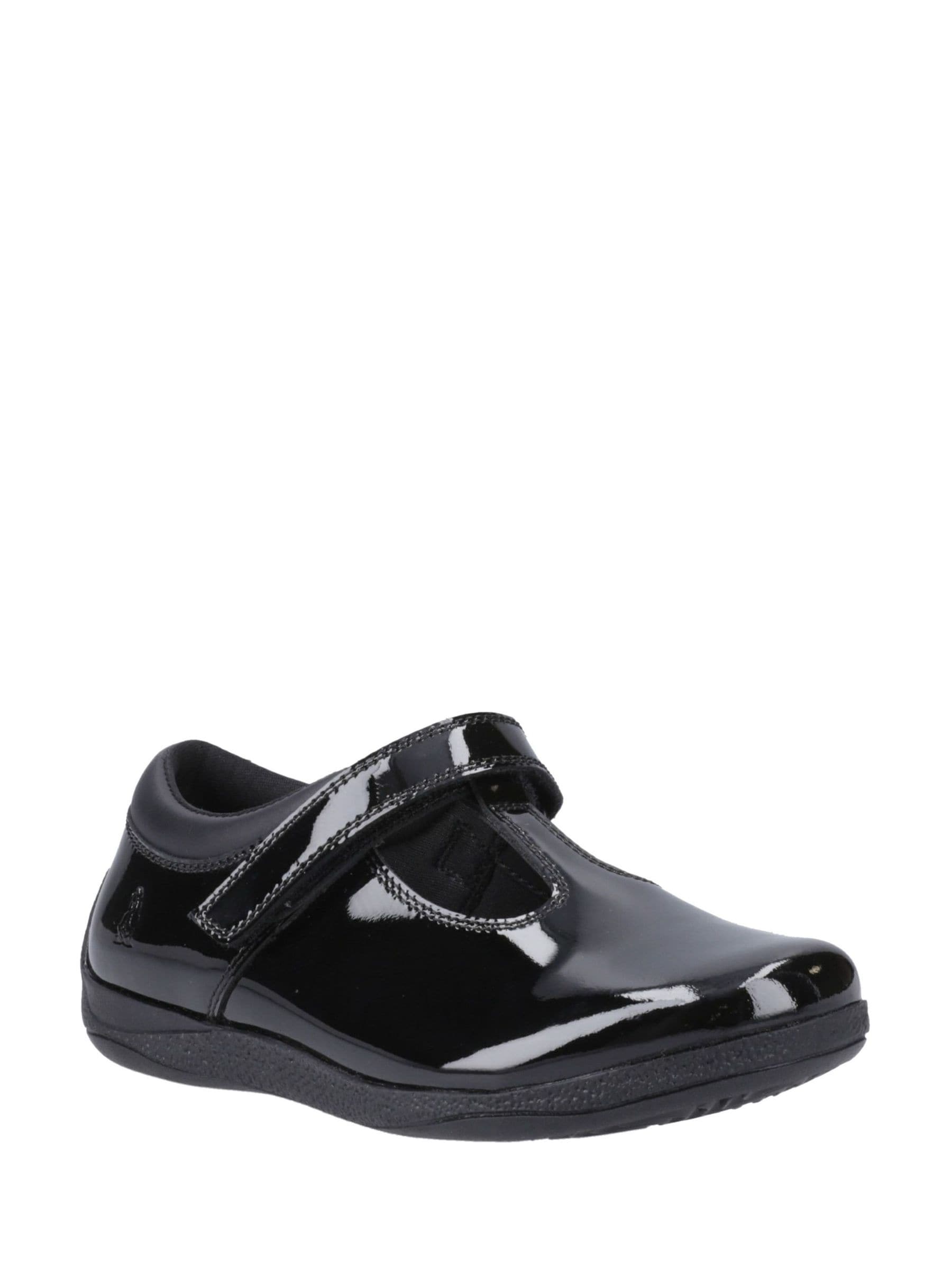 Hush Puppies Black Caitlin T-Bar Patent Junior School Shoes image 2