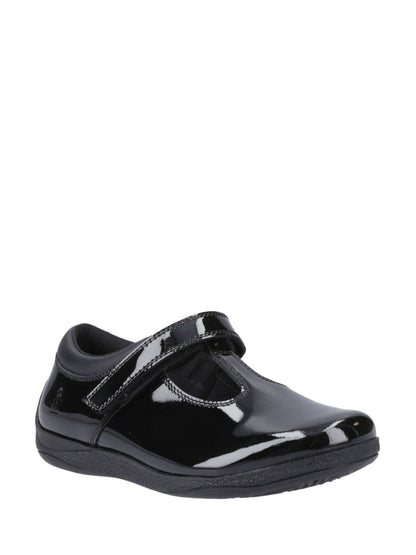 Hush Puppies Black Caitlin T-Bar Patent Junior School Shoes image 2