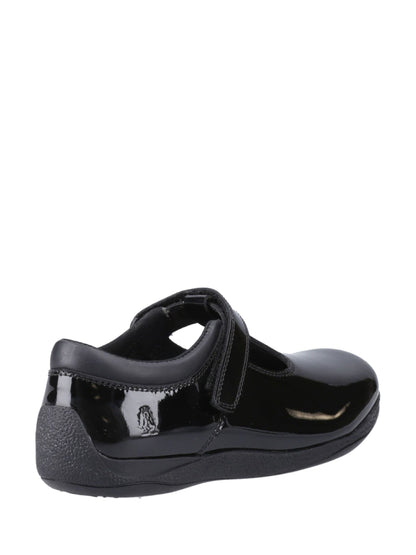 Hush Puppies Black Caitlin T-Bar Patent Junior School Shoes image 3