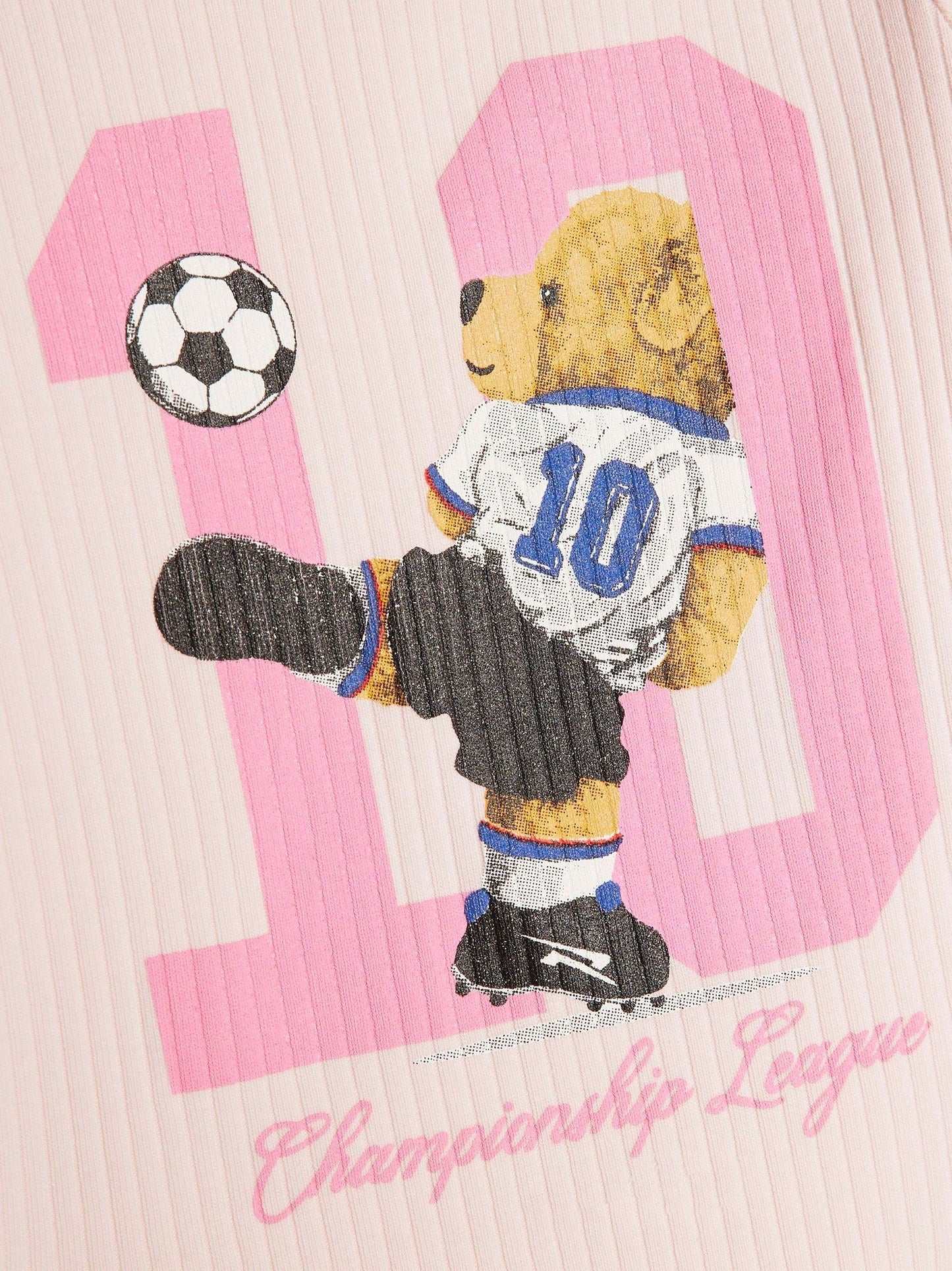 River Island Pink World Cup Bear Bodysuit & Legging Set image 3