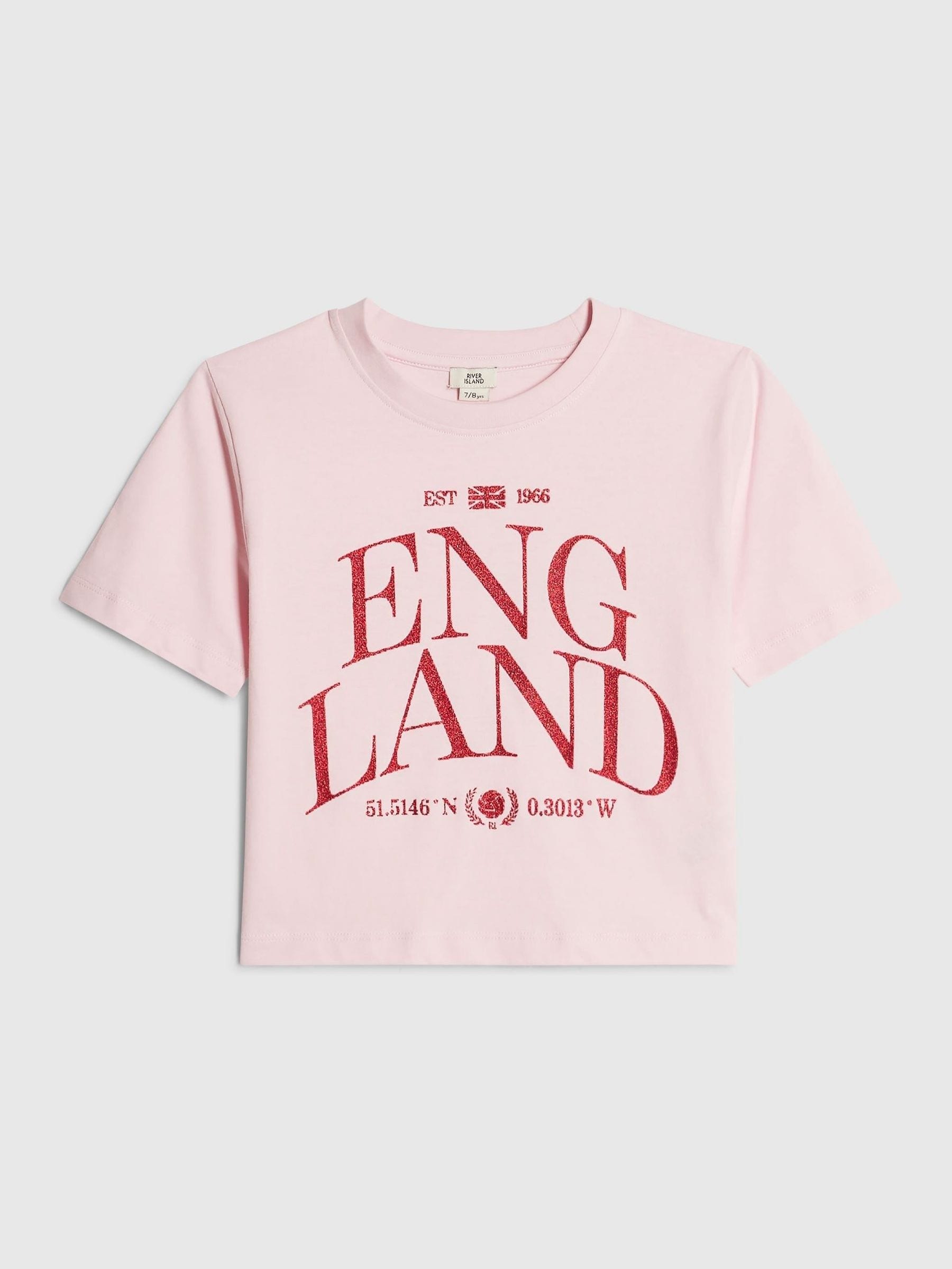 Dsiney Kidz - River Island Pink England Crop T-Shirt image 1